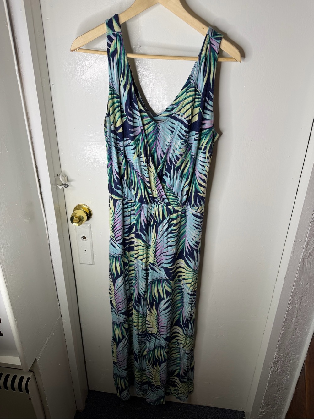 Tommy Bahama One-Piece Navy Tropical Print Sleeveless Jumpsuit